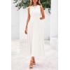 imagePRETTYGARDEN Womens Summer Midi Dresses 2025 Sleeveless Crewneck Knit A Line Pleated Swing Wedding Guest Casual Tank DressBeige White