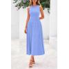 imagePRETTYGARDEN Womens Summer Midi Dresses 2025 Sleeveless Crewneck Knit A Line Pleated Swing Wedding Guest Casual Tank DressSky Blue