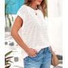 imagePRETTYGARDEN Womens Summer Tops 2025 Spring Sweater Pullover Crochet Hollow Out Cap Sleeve Crew Neck Knit Beach Cover UpsBeige White