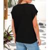 imagePRETTYGARDEN Womens Summer Tops 2025 Spring Sweater Pullover Crochet Hollow Out Cap Sleeve Crew Neck Knit Beach Cover UpsBlack
