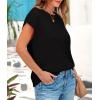 imagePRETTYGARDEN Womens Summer Tops 2025 Spring Sweater Pullover Crochet Hollow Out Cap Sleeve Crew Neck Knit Beach Cover UpsBlack