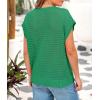 imagePRETTYGARDEN Womens Summer Tops 2025 Spring Sweater Pullover Crochet Hollow Out Cap Sleeve Crew Neck Knit Beach Cover UpsGreen