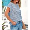 imagePRETTYGARDEN Womens Summer Tops 2025 Spring Sweater Pullover Crochet Hollow Out Cap Sleeve Crew Neck Knit Beach Cover UpsLight Blue