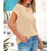 imagePRETTYGARDEN Womens Summer Tops 2025 Spring Sweater Pullover Crochet Hollow Out Cap Sleeve Crew Neck Knit Beach Cover UpsLight Khaki