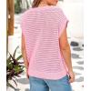 imagePRETTYGARDEN Womens Summer Tops 2025 Spring Sweater Pullover Crochet Hollow Out Cap Sleeve Crew Neck Knit Beach Cover UpsPink