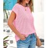 imagePRETTYGARDEN Womens Summer Tops 2025 Spring Sweater Pullover Crochet Hollow Out Cap Sleeve Crew Neck Knit Beach Cover UpsPink