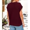 imagePRETTYGARDEN Womens Summer Tops 2025 Spring Sweater Pullover Crochet Hollow Out Cap Sleeve Crew Neck Knit Beach Cover UpsWine Red