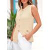 imagePRETTYGARDEN Womens Sweater Vests 2025 Spring Summer Trendy Sleeveless Tank Tops Knit Button Down Cardigan WaistcoatApricot