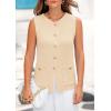imagePRETTYGARDEN Womens Sweater Vests 2025 Spring Summer Trendy Sleeveless Tank Tops Knit Button Down Cardigan WaistcoatApricot