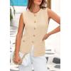 imagePRETTYGARDEN Womens Sweater Vests 2025 Spring Summer Trendy Sleeveless Tank Tops Knit Button Down Cardigan WaistcoatApricot