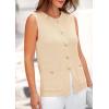 imagePRETTYGARDEN Womens Sweater Vests 2025 Spring Summer Trendy Sleeveless Tank Tops Knit Button Down Cardigan WaistcoatApricot