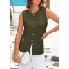 imagePRETTYGARDEN Womens Sweater Vests 2025 Spring Summer Trendy Sleeveless Tank Tops Knit Button Down Cardigan WaistcoatGreen