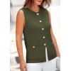 imagePRETTYGARDEN Womens Sweater Vests 2025 Spring Summer Trendy Sleeveless Tank Tops Knit Button Down Cardigan WaistcoatGreen