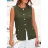 imagePRETTYGARDEN Womens Sweater Vests 2025 Spring Summer Trendy Sleeveless Tank Tops Knit Button Down Cardigan WaistcoatGreen