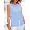 imagePRETTYGARDEN Womens Sweater Vests 2025 Spring Summer Trendy Sleeveless Tank Tops Knit Button Down Cardigan WaistcoatLight Blue
