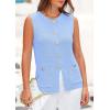 imagePRETTYGARDEN Womens Sweater Vests 2025 Spring Summer Trendy Sleeveless Tank Tops Knit Button Down Cardigan WaistcoatLight Blue