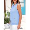 imagePRETTYGARDEN Womens Sweater Vests 2025 Spring Summer Trendy Sleeveless Tank Tops Knit Button Down Cardigan WaistcoatLight Blue