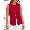 imagePRETTYGARDEN Womens Sweater Vests 2025 Spring Summer Trendy Sleeveless Tank Tops Knit Button Down Cardigan WaistcoatRed