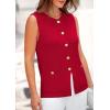 imagePRETTYGARDEN Womens Sweater Vests 2025 Spring Summer Trendy Sleeveless Tank Tops Knit Button Down Cardigan WaistcoatRed