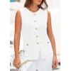 imagePRETTYGARDEN Womens Sweater Vests 2025 Spring Summer Trendy Sleeveless Tank Tops Knit Button Down Cardigan WaistcoatWhite