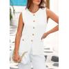 imagePRETTYGARDEN Womens Sweater Vests 2025 Spring Summer Trendy Sleeveless Tank Tops Knit Button Down Cardigan WaistcoatWhite