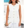imagePRETTYGARDEN Womens Sweater Vests 2025 Spring Summer Trendy Sleeveless Tank Tops Knit Button Down Cardigan WaistcoatWhite