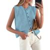 imagePRETTYGARDEN Sweater Vest Women Summer Tank Tops 2025 Sleeveless Button Down Trendy Clothes Business Casual Knit OutfitsLight Blue