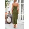 imagePRETTYGARDEN Womens 2025 Spring Maxi Dress Textured Bodycon Tube Off Shoulder Strapless Back Slit Long Party DressesArmy Green