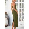 imagePRETTYGARDEN Womens 2025 Spring Maxi Dress Textured Bodycon Tube Off Shoulder Strapless Back Slit Long Party DressesArmy Green