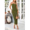 imagePRETTYGARDEN Womens 2025 Spring Maxi Dress Textured Bodycon Tube Off Shoulder Strapless Back Slit Long Party DressesArmy Green