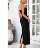imagePRETTYGARDEN Womens 2025 Spring Maxi Dress Textured Bodycon Tube Off Shoulder Strapless Back Slit Long Party DressesBlack