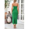 imagePRETTYGARDEN Womens 2025 Spring Maxi Dress Textured Bodycon Tube Off Shoulder Strapless Back Slit Long Party DressesGreen