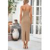 imagePRETTYGARDEN Womens 2025 Spring Maxi Dress Textured Bodycon Tube Off Shoulder Strapless Back Slit Long Party DressesKhaki
