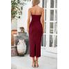 imagePRETTYGARDEN Womens 2025 Spring Maxi Dress Textured Bodycon Tube Off Shoulder Strapless Back Slit Long Party DressesWine Red