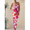 imagePRETTYGARDEN Womens 2025 Summer Floral Bodycon Maxi Dresses Ribbed Strapless Tube Casual Boho Party Long DressFloral White