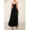 imagePRETTYGARDEN Womens Maxi Dress 2025 Summer Off Shoulder Smocked Tiered Ruffle Long Flowy Dresses Casual Beach SundressBlack