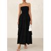 imagePRETTYGARDEN Womens Maxi Dress 2025 Summer Off Shoulder Smocked Tiered Ruffle Long Flowy Dresses Casual Beach SundressBlack