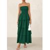 imagePRETTYGARDEN Womens Maxi Dress 2025 Summer Off Shoulder Smocked Tiered Ruffle Long Flowy Dresses Casual Beach SundressDark Green