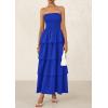 imagePRETTYGARDEN Womens Maxi Dress 2025 Summer Off Shoulder Smocked Tiered Ruffle Long Flowy Dresses Casual Beach SundressRoyal Blue