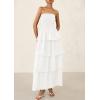 imagePRETTYGARDEN Womens Maxi Dress 2025 Summer Off Shoulder Smocked Tiered Ruffle Long Flowy Dresses Casual Beach SundressWhite