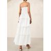 imagePRETTYGARDEN Womens Maxi Dress 2025 Summer Off Shoulder Smocked Tiered Ruffle Long Flowy Dresses Casual Beach SundressWhite