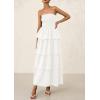 imagePRETTYGARDEN Womens Maxi Dress 2025 Summer Off Shoulder Smocked Tiered Ruffle Long Flowy Dresses Casual Beach SundressWhite