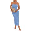 imagePRETTYGARDEN Womens 2025 Spring Maxi Dress Textured Bodycon Tube Off Shoulder Strapless Back Slit Long Party DressesLight Blue