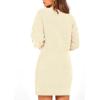 imagePRETTYGARDEN Womens Winter Long Sleeve Short Sweater Dress Chunky Ribbed Knit Tunic Pullover Oversized Fall SweatersApricot