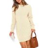 imagePRETTYGARDEN Womens Winter Long Sleeve Short Sweater Dress Chunky Ribbed Knit Tunic Pullover Oversized Fall SweatersApricot