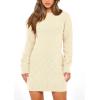 imagePRETTYGARDEN Womens Winter Long Sleeve Short Sweater Dress Chunky Ribbed Knit Tunic Pullover Oversized Fall SweatersApricot