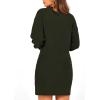 imagePRETTYGARDEN Womens Winter Long Sleeve Short Sweater Dress Chunky Ribbed Knit Tunic Pullover Oversized Fall SweatersArmy Green