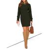 imagePRETTYGARDEN Womens Winter Long Sleeve Short Sweater Dress Chunky Ribbed Knit Tunic Pullover Oversized Fall SweatersArmy Green
