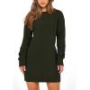 imagePRETTYGARDEN Womens Winter Long Sleeve Short Sweater Dress Chunky Ribbed Knit Tunic Pullover Oversized Fall SweatersArmy Green