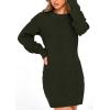 imagePRETTYGARDEN Womens Winter Long Sleeve Short Sweater Dress Chunky Ribbed Knit Tunic Pullover Oversized Fall SweatersArmy Green